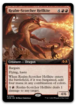 Realm-Scorcher Hellkite (Extended Art) #350 (NM) Wilds of Eldraine WOE Magic MTG - Image 1