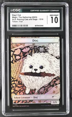 DOG TOKEN // CAT TOKEN Secret Lair Foil CGC 10 MTG [Nostalgium] - Image 1