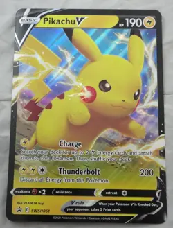Pikachu V - SWSH061 2021 Sword & Shield Black Star Promo Pokemon TCG Oversized - Image 1