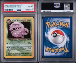 Dark Weezing Holo GREAT "WEEZE" Holo Fleck 14/82 2000 Team Rocket Pokemon PSA 8 - Image 3