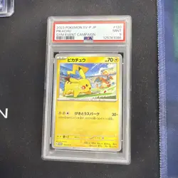 2023 POKEMON JAPANESE SV-P PROMO 120 PIKACHU GYM EVENT CAMPAIGN PSA 9 - Image 1