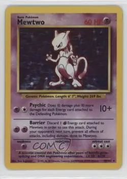 Mewtwo Holo Pokemon Base Set #10 1999 - Image 1