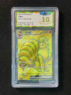 2025 Pokemon TCG S-Chinese Ninetales ex #151C 178/151 SR Super Rare PGS 10 LU57 - Image 1