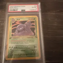 1999 POKEMON FOSSIL 1ST EDITION #13 MUK-HOLO PSA 6 - Image 1