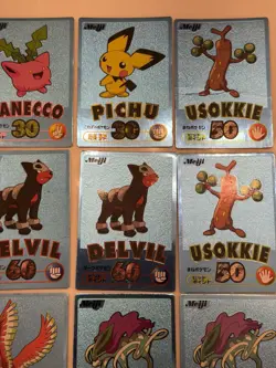 Pokemon Vintage 2000 Japanese Meiji Blue Metallic Foil Promo Collection Bundle - Image 4