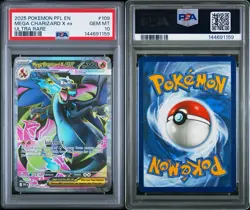 2025 POKEMON PFL EN-PHANTASMAL FLAMES ULTRA RARE #109 MEGA CHARIZARD X EX PSA 10 - Image 3