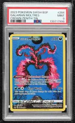 Galarian Moltres Pokemon Sword & Shield Black Star Promo PSA 9 MINT - Image 1