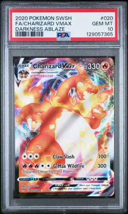 2020 POKEMON SWORD & SHIELD DARKNESS ABLAZE #020 FULL ART/CHARIZARD VMAX PSA 10 - Image 1
