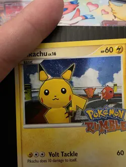 Pokemon Pikachu Rumble 7/16 Holo Rare Stamp 2009 Lv. 16 Vintage SWIRL - Image 5