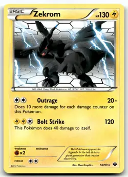 Zekrom 50/99 Next Destinies Rare Normal Pokemon TCG LP - Image 1
