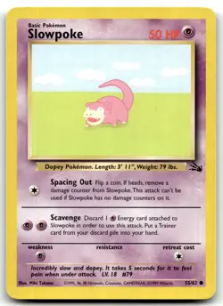Slowpoke 55/62 Fossil Common Unlimited Pokemon TCG NM - Image 1