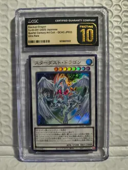 Stardust Dragon Yu-Gi-Oh! 2025 Jap. Quarter Century #QCAC-JP033 Ultra Art CGC 10 - Image 1