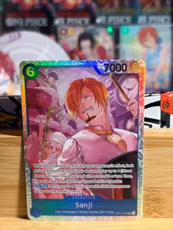 SANJI OP11-051 A Fist of Divine Speed Super Rare Foil One Piece TCG Near Mint - Image 1