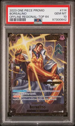 One Piece OP02-114 Offline Regional Championship Borsalino Top 64 Prize PSA 10 - Image 1