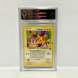 PSA TCG 7 Birthday Pikachu 24 - Celebrations - Graded Pokemon Card - Image 1