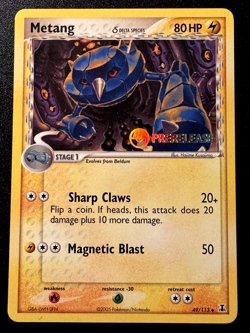 Prerelease Metang 49/113 EX Delta Species Pokemon Card Rare Stamped Near Mint - Image 1