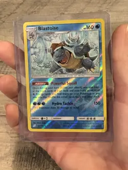 Pokemon Card Blastoise REVERSE HOLO RARE 25/181 SM Team Up 2019 - Image 1