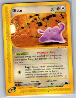 Ditto 51/144 Non Holo Skyridge - Pokemon Card - MP - Image 1