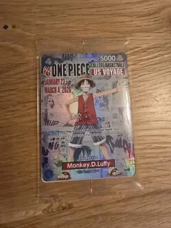 One Piece Monkey D. Luffy US Voyage Promo Card From Illinois vs Michigan - Image 1