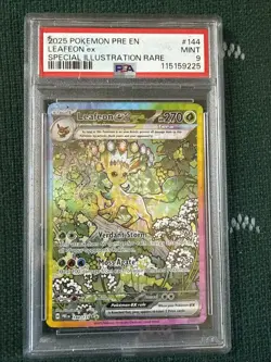 Pokemon TCG Leafeon EX Sir 144/131 Prismatic Evolutions Card Mint PSA 9 - Image 1