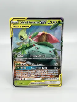 Pokemon TCG Celebi & Venusaur GX Holo Ultra Rare Card Team Up 1/181 NM Condition - Image 2