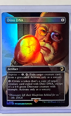 MTG Magic the Gathering REX Jurassic Park World Borderless Foil #20 Dino DNA LP - Image 1