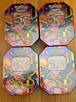 Pokemon TCG Mega Charizard Y ex Tins NEW SEALED - LOT OF 4 TINS - Image 1