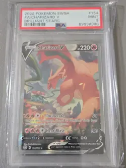 2022 Pokemon Sword and Shield Brilliant Stars Charizard V 154/172 PSA 9 Mint - Image 1