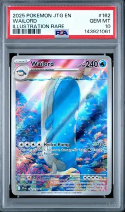Pokemon TCG PSA 10 Wailord 162/159 Illustration Rare Journey Together - Image 1