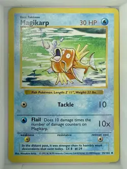 Pokemon Magikarp Base Set Uncommon Regular 30 HP 35/102 Wizards 1999 - Image 1