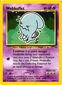Pokemon TCG Wobbuffet 35/75 Rare Neo Discovery Unlimited VLP - Image 1