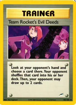 Pokemon TCG Team Rocket's Evil Deeds 103/105 Neo Destiny Unlimited MP - Image 1