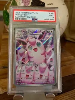 2025 POKEMON PFL EN-PHANTASMAL FLAMES ILLUSTRATION RARE #105 WIGGLYTUFF PSA 9 - Image 1