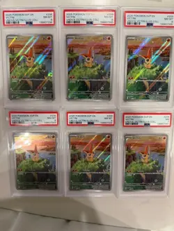 LOT of 6 2025 Pokemon SVP Victini #208 Black Star Promo 5 PSA 8 and 1 PSA 7 - Image 1