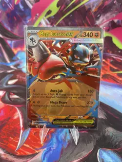 Pokemon TCG Me01: Mega Evolution Mega Lucario EX 077/132 Holo Double Rare 340 HP - Image 1