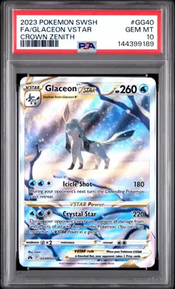 Glaceon Vstar #GG40 2023 Pokemon Sword And Shield Crown Zenith PSA 10 250001 - Image 1