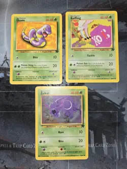 Team Rocket 3 Card Lot Ekans, Koffing, Zubat Pokemon Vintage - Image 1