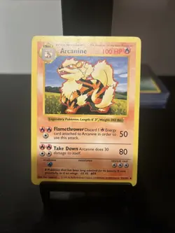 Pokemon TCG Arcanine Base Set Regular Card 023/102 1999 - Image 1