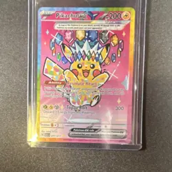 Pikachu ex Full Art Holo Ultra Rare 200 HP Pokemon TCG Card 277/217 Sv08 EX - Image 1