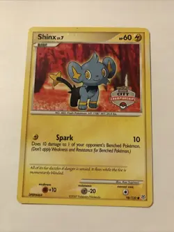 2007-2008 City Championships Shinx 98/130 Diamond & Pearl Pokemon Card Rare MP - Image 1