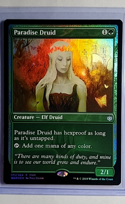 MTG Magic The Gathering FNM War of the Spark Promo Foil #171 Paradise Druid LP - Image 1