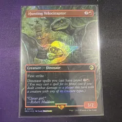 Hunting Velociraptor (Borderless) Foil - Universes Beyond: Jurrasic World (REX) - Image 1