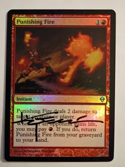 Magic The Gathering - 1x Signed Foil Punishing Fire (mtg) Zendikar - Image 1