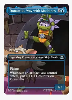Donatello, Way with Machines (Borderless) MTG TMT TMNT | Blue Ninja Turtle EDH - Image 1