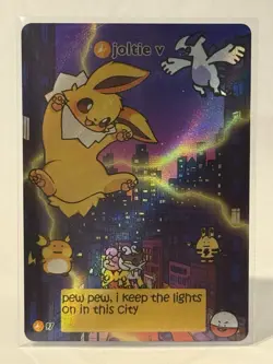 Pokiebubies- 1st Edition V2 Holo - Joltie V (Jolteon) Pokemon Fan Art ChefKenLee - Image 1