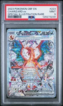 2023 POKEMON OBF EN-OBSIDIAN FLAMES SPECIAL ILLUSTRATION RARE CHARIZARD EX PSA 9 - Image 1
