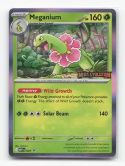 Pokemon TCG - Meganium 001 Prelease Promo Mega Evolutions - Image 1