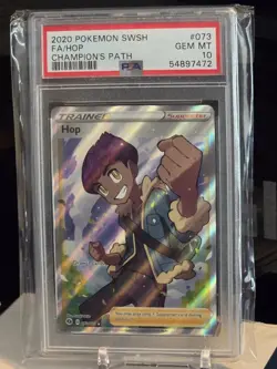 Pokemon Hop 073/073 Champion's Path Full Art Ultra Rare Holo English PSA 10 Card - Image 2