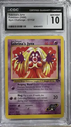 Pokemon Card Sabrina's Jynx Gym Challenge 57/132 CGC 10 Gem Mint - Image 1