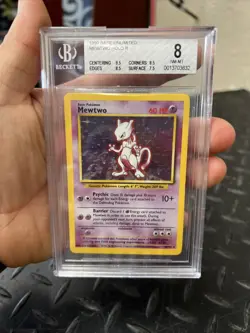 1999 Pokemon Base Set Holo Rare Mewtwo #10 BGS 8 NM PSA CGC Vintage - Image 1